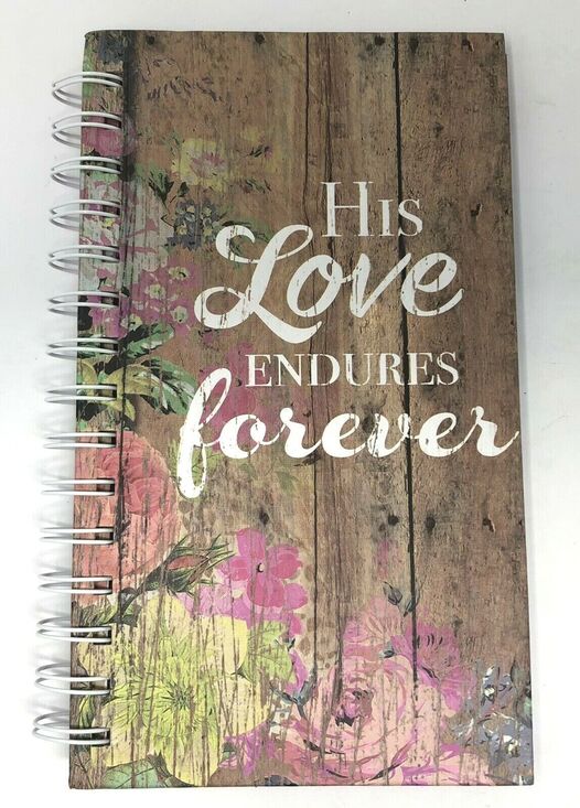 Unbranded Other - Mini Notebook Journal Spiral-Bound "His Love Endures Forever" Lined Pages Pink